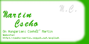 martin cseho business card